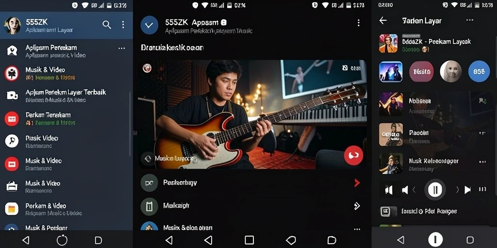Antarmuka aplikasi 555ZK untuk perekaman layar yang intuitif.