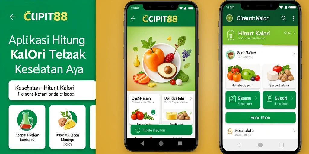 Antarmuka CIPIT88 menampilkan penghitungan kalori yang lengkap dan mudah dipahami.