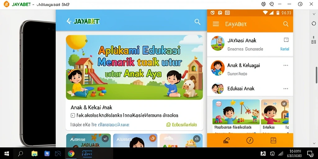 Tampilan antarmuka JAYABET yang menarik dan ramah anak.