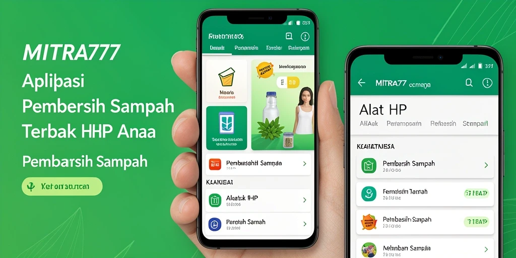 Tampilan antarmuka utama MITRA77 saat membersihkan sampah di HP.