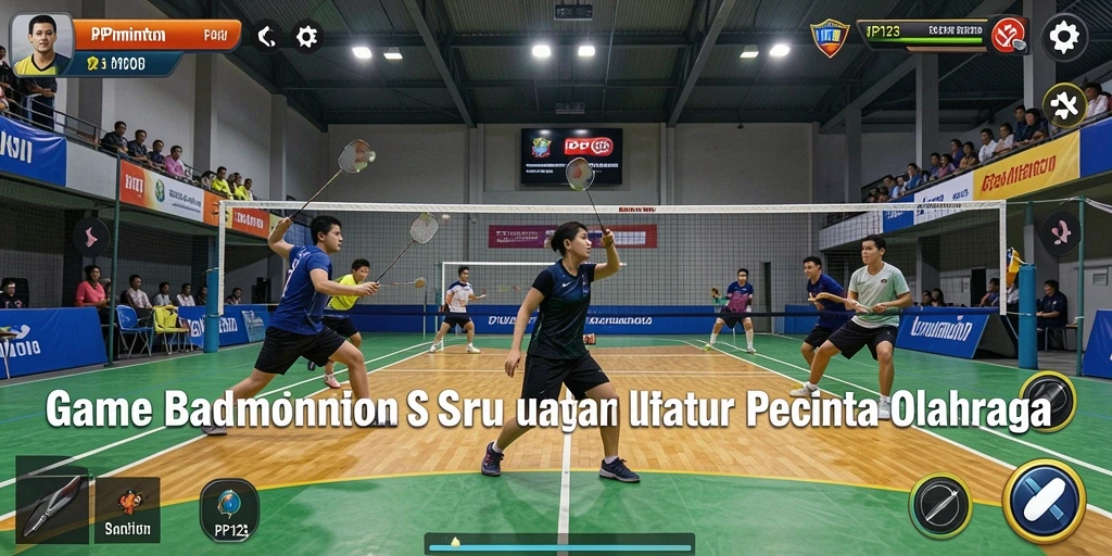 Tampilan antarmuka PP123 dengan fungsi permainan badminton yang menarik.