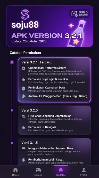 Riwayat Versi soju88 untuk Pengguna Android